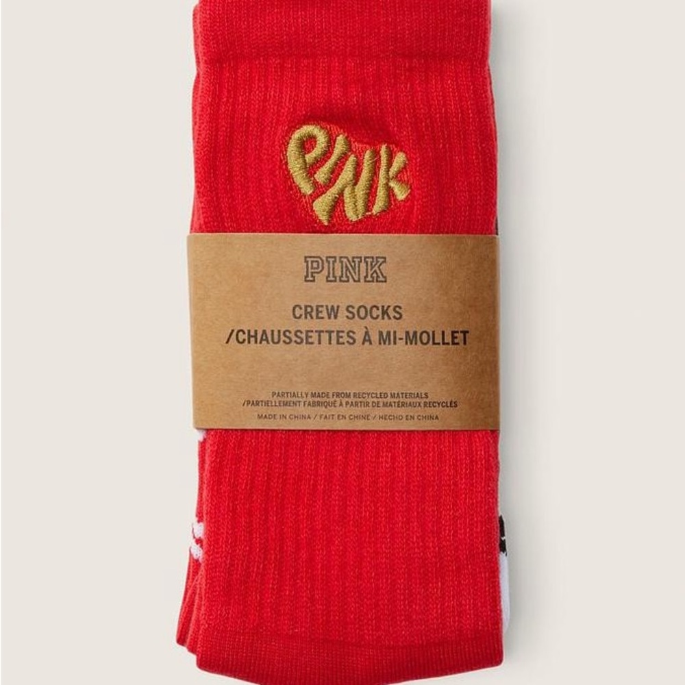 PINK BNWT CREW SOCK 2 PACK
